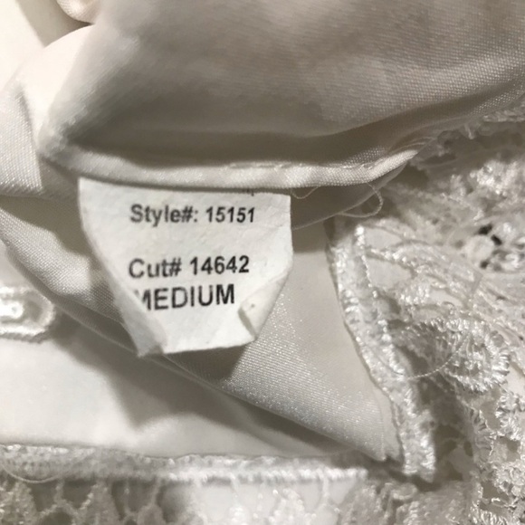 Aqua Crochet Lace Bottom Crop Top White M - Picture 4 of 5